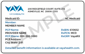 vaya health member id card